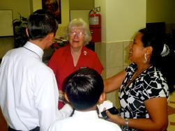 Sister Hewett Celebrates with Students